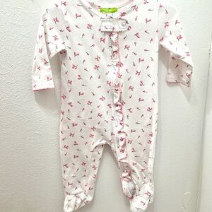 Baby Girls' Pink Floral Footed One-Piece Romper